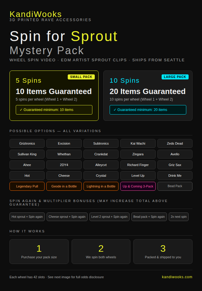 Spin for Sprout EDM Trinket Mystery Pack